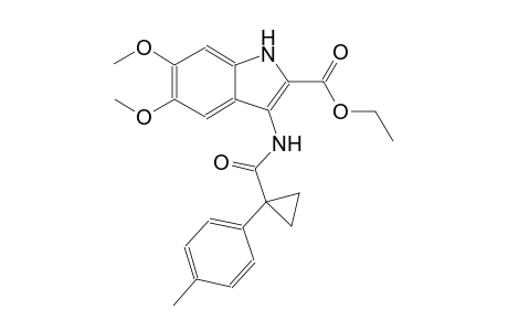 ethyl 5,6-dimethoxy-3-({[1-(4-methylphenyl)cyclopropyl]carbonyl}amino)-1H-indole-2-carboxylate