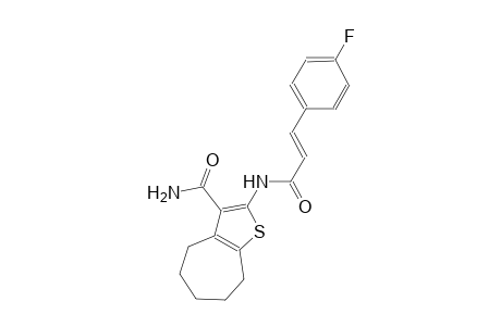 2-{[(2E)-3-(4-fluorophenyl)-2-propenoyl]amino}-5,6,7,8-tetrahydro-4H-cyclohepta[b]thiophene-3-carboxamide