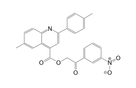 4-quinolinecarboxylic acid, 6-methyl-2-(4-methylphenyl)-, 2-(3-nitrophenyl)-2-oxoethyl ester