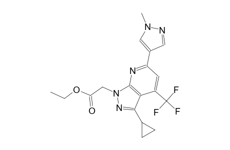 1H-pyrazolo[3,4-b]pyridine-1-acetic acid, 3-cyclopropyl-6-(1-methyl-1H-pyrazol-4-yl)-4-(trifluoromethyl)-, ethyl ester