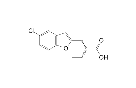 5-chloro-alpha-ethyl-2-benzofuranacrylic acid