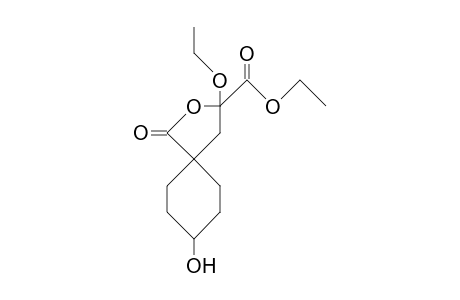 3-Ethoxy-8T-hydroxy-1R-oxo-2-oxa-spiro(4.5)decane-3-carboxylic acid, ethyl ester