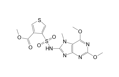 3-Thiophenecarboxylic acid, 4-[[(2,6-dimethoxy-7-methyl-7H-purin-8-yl)amino]sulfonyl]-, methyl ester