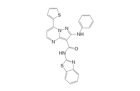 2-Anilino-N-(benzothiazol-2-yl)-7-(thiophen-2-yl)pyrazolo[1,5-a]pyrimidine-3-carboxamide