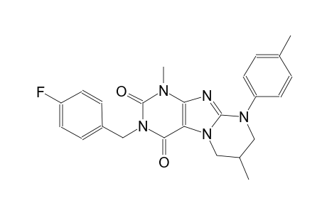 3-(4-fluorobenzyl)-1,7-dimethyl-9-(4-methylphenyl)-6,7,8,9-tetrahydropyrimido[2,1-f]purine-2,4(1H,3H)-dione