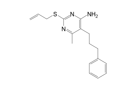 4-Pyrimidinamine, 6-methyl-5-(3-phenylpropyl)-2-(2-propenylthio)-