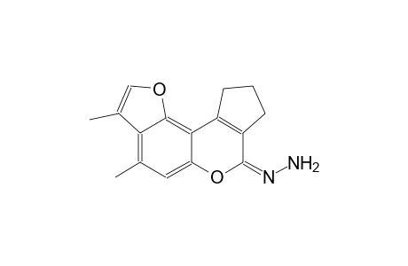 cyclopenta[c]furo[2,3-f][1]benzopyran-7(8H)-one, 9,10-dihydro-3,4-dimethyl-, hydrazone, (7E)-