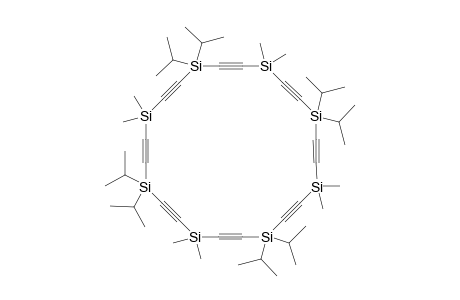 Tetrakis(1-diisopropylsilyl-3-dimethylsilyl-1,3-butyne) [1,7,13,19-tetra(diisopropyl)-4,10,16,22-tetra(dimethyl)-1,4,7,10,13,16,19,22-octasilacyclotetracosa-2,5,8,11,14,17,20,23-octayne]