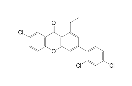 7-Chloranyl-3-(2,4-dichlorophenyl)-1-ethyl-xanthen-9-one