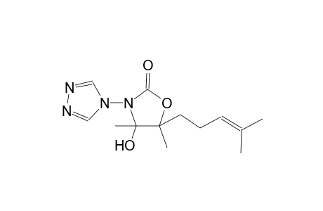 4,5-Dimethyl-5-(4-methylpent-3-enyl)-4-oxidanyl-3-(1,2,4-triazol-4-yl)-1,3-oxazolidin-2-one