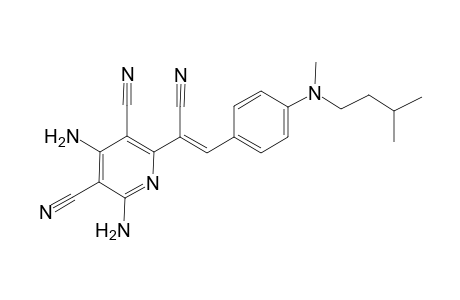 2,4-bis(azanyl)-6-[(Z)-1-cyano-2-[4-[methyl(3-methylbutyl)amino]phenyl]ethenyl]pyridine-3,5-dicarbonitrile