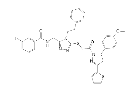 benzamide, N-[[5-[[2-[4,5-dihydro-5-(4-methoxyphenyl)-3-(2-thienyl)-1H-pyrazol-1-yl]-2-oxoethyl]thio]-4-(2-phenylethyl)-4H-1,2,4-triazol-3-yl]methyl]-3-fluoro-