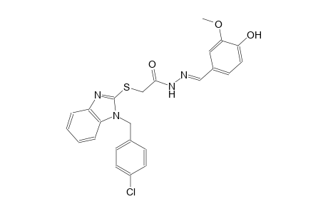 acetic acid, [[1-[(4-chlorophenyl)methyl]-1H-benzimidazol-2-yl]thio]-, 2-[(E)-(4-hydroxy-3-methoxyphenyl)methylidene]hydrazide