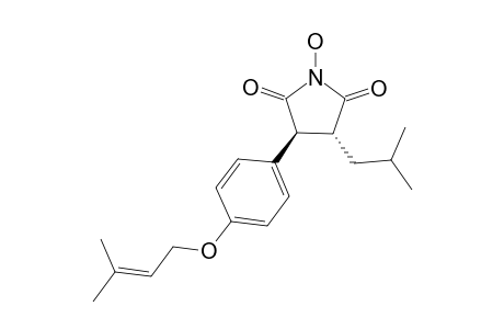 3R*,4S*-1-Hydroxy-3-isobutyl-4-[4-(3-methyl-2-butenyloxy)phenyl]pyrrolidine-2,5-dione