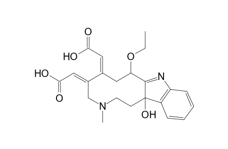 3-Ethoxy-3,4-seco-3,5,6,7,14,21-hexahydro-7-hydroxy-pseudoindolo[2,3-a]quinolizine(15,20)muconic acid