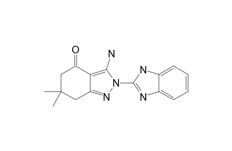 2-(2-BENZIMIDAZOLYL)-3-AMINO-4-OXO-6,6-DIMETHYL-4,5,6,7-TETRAHYDROINDAZOLE