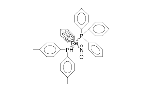 /.eta.-5/-Cyclopentadienyl-nitroso-(bis[4-tolyl]-phosphino)-triphenylphosphino rhenium cation