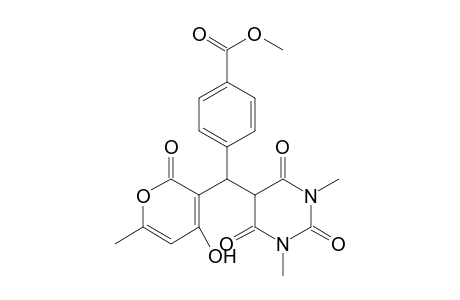 Methyl 4-[(1,3-dimethyl-2,4,6-trioxohexahydropyrimidin-5-yl)(4-hydroxy-6-methyl-2-oxo-2H-pyran-3-yl)methyl]benzoate