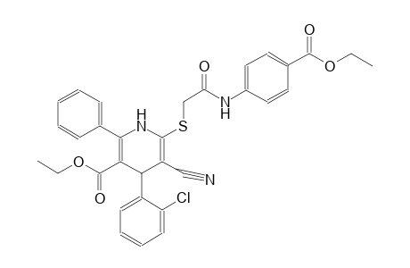 ethyl 4-(2-chlorophenyl)-5-cyano-6-({2-[4-(ethoxycarbonyl)anilino]-2-oxoethyl}sulfanyl)-2-phenyl-1,4-dihydro-3-pyridinecarboxylate