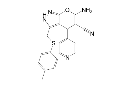 6-amino-3-{[(4-methylphenyl)sulfanyl]methyl}-4-(4-pyridinyl)-2,4-dihydropyrano[2,3-c]pyrazole-5-carbonitrile