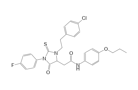 2-[3-[2-(4-chlorophenyl)ethyl]-1-(4-fluorophenyl)-5-oxo-2-thioxo-4-imidazolidinyl]-N-(4-propoxyphenyl)acetamide