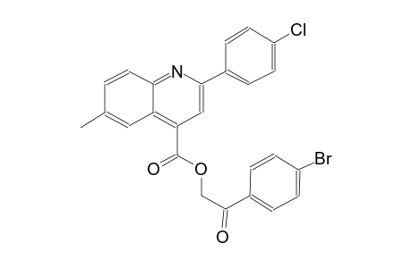 4-quinolinecarboxylic acid, 2-(4-chlorophenyl)-6-methyl-, 2-(4-bromophenyl)-2-oxoethyl ester