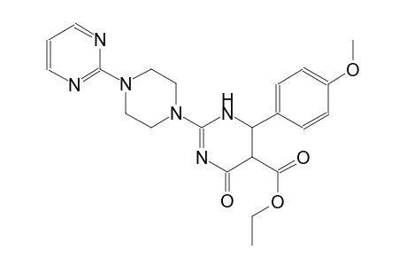 5-pyrimidinecarboxylic acid, 1,4,5,6-tetrahydro-6-(4-methoxyphenyl)-4-oxo-2-[4-(2-pyrimidinyl)-1-piperazinyl]-, ethyl ester