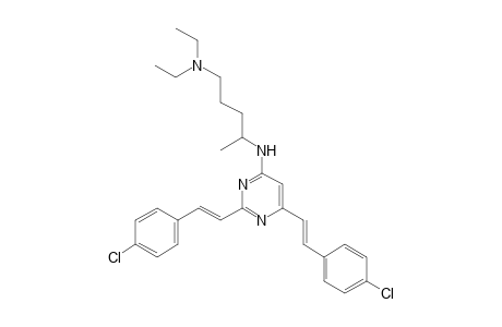 6-[4-Diethylamino-1-methylbutyl]amino-2,4-bis[4-chloro-trans-styryl]pyrimidine