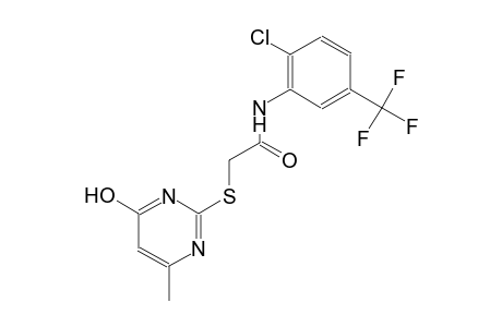 N-[2-chloro-5-(trifluoromethyl)phenyl]-2-[(4-hydroxy-6-methyl-2-pyrimidinyl)sulfanyl]acetamide