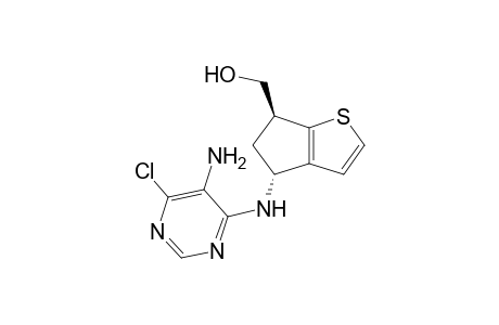 {trans-4-[(5-Amino-6-chloropyrimidin-4-yl)amino]-5,6-dihydro-4H-cyclopenta[b]thiophen-6-yl}methanol