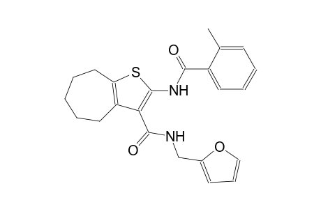 4H-cyclohepta[b]thiophene-3-carboxamide, N-(2-furanylmethyl)-5,6,7,8-tetrahydro-2-[(3-methylbenzoyl)amino]-