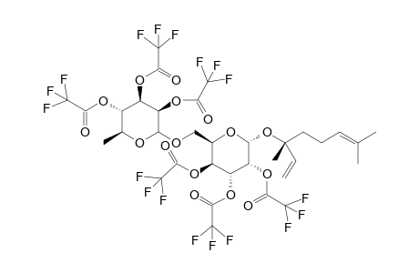 6-O-(.alpha.-L-rhamnopyranosyl)-.beta.-[(R)-linalyl]-D-glucopyranoside-hexakis(trifluoroacetyl)