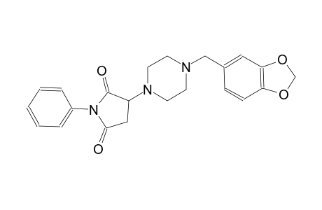 2,5-pyrrolidinedione, 3-[4-(1,3-benzodioxol-5-ylmethyl)-1-piperazinyl]-1-phenyl-