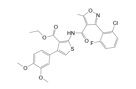 Ethyl 2-({[3-(2-chloro-6-fluorophenyl)-5-methyl-4-isoxazolyl]carbonyl}amino)-4-(3,4-dimethoxyphenyl)-3-thiophenecarboxylate