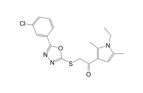 ethanone, 2-[[5-(3-chlorophenyl)-1,3,4-oxadiazol-2-yl]thio]-1-(1-ethyl-2,5-dimethyl-1H-pyrrol-3-yl)-