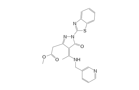 1H-pyrazole-3-acetic acid, 1-(2-benzothiazolyl)-4,5-dihydro-5-oxo-4-[1-[(3-pyridinylmethyl)amino]ethylidene]-, methyl ester, (4Z)-