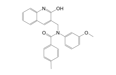 N-[(2-hydroxy-3-quinolinyl)methyl]-N-(3-methoxyphenyl)-4-methylbenzamide