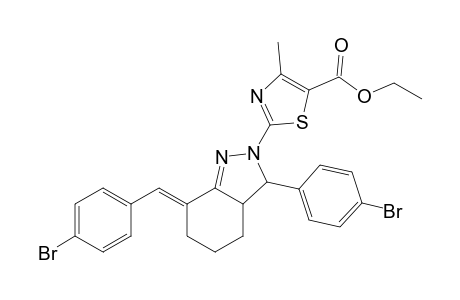2-[(7E)-3-(4-bromophenyl)-7-[(4-bromophenyl)methylidene]-3a,4,5,6-tetrahydro-3H-indazol-2-yl]-4-methyl-5-thiazolecarboxylic acid ethyl ester