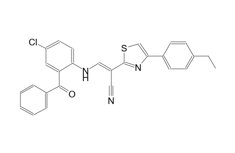 (2E)-3-(2-benzoyl-4-chloroanilino)-2-[4-(4-ethylphenyl)-1,3-thiazol-2-yl]-2-propenenitrile