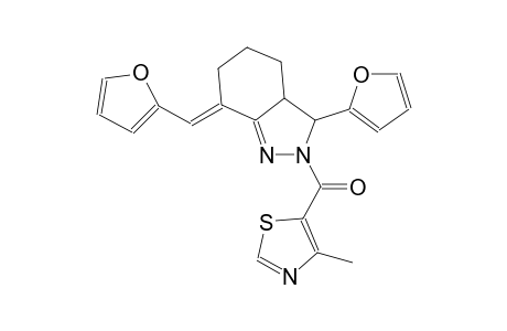 (7E)-3-(2-furyl)-7-(2-furylmethylene)-2-[(4-methyl-1,3-thiazol-5-yl)carbonyl]-3,3a,4,5,6,7-hexahydro-2H-indazole