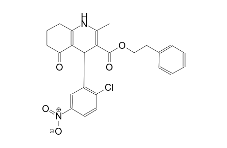 2-phenylethyl 4-(2-chloro-5-nitrophenyl)-2-methyl-5-oxo-1,4,5,6,7,8-hexahydro-3-quinolinecarboxylate