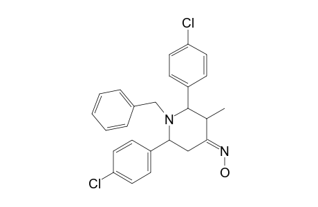 1-BENZYL-2,6-BIS-(4-CHLOROPHENYL)-3-METHYL-PIPERIDIN-4-ONE-OXIME