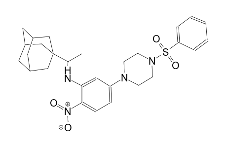 tricyclo[3.3.1.1~3,7~]decane-1-methanamine, alpha-methyl-N-[2-nitro-5-[4-(phenylsulfonyl)-1-piperazinyl]phenyl]-