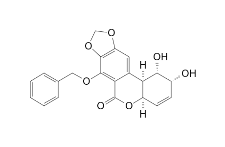 6H-[1,3]Benzodioxolo[5,6-c][1]benzopyran-6-one, 1,2,4a,11b-tetrahydro-1,2-dihydroxy-7-(phenylmethoxy)-, (1.alpha.,2.alpha.,4a.alpha.,11b.alpha.)-(.+-.)-