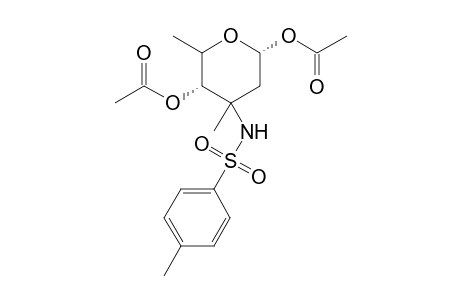 .alpha.-DL-xylo-Hexopyranose, 2,3,6-trideoxy-3-C-methyl-3-[[(4-methylphenyl)sulfonyl]amino]-, 1,4-diacetate