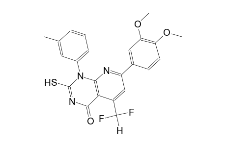 pyrido[2,3-d]pyrimidin-4(1H)-one, 5-(difluoromethyl)-7-(3,4-dimethoxyphenyl)-2-mercapto-1-(3-methylphenyl)-
