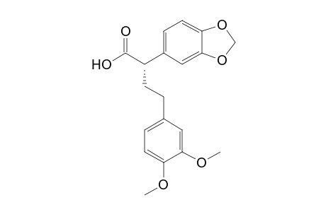 (+)-(S)-4-(3,4-Dimethoxyphenyl)-2-(3,4-methylenedioxyphenyl)butanoic acid
