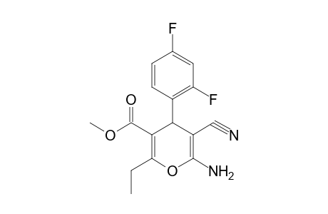 4H-Pyran-3-carboxylic acid, 6-amino-5-cyano-4-(2,4-difluorophenyl)-2-ethyl-, methyl ester