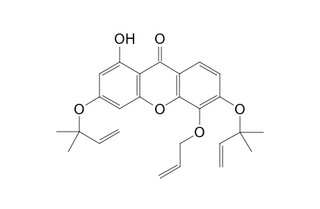 5-Allyloxy-1-hydroxy-3,6-bis(2-methylbut-3-en-2-yloxy)-9H-xanthen-9-one