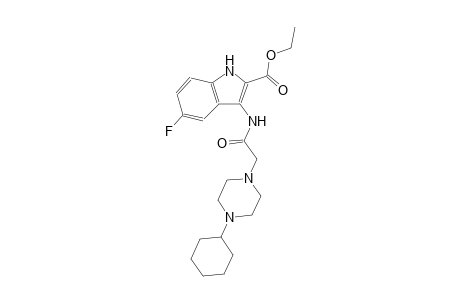 ethyl 3-{[(4-cyclohexyl-1-piperazinyl)acetyl]amino}-5-fluoro-1H-indole-2-carboxylate